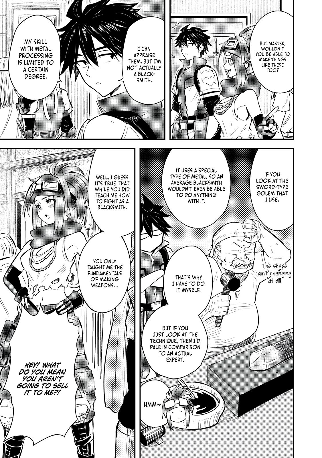 Outo One Operation Golem Master. Masaka no Tsuihou!? Jiyuu no Mi ni Natta node Deshi no Bijin Yuusha-tachi to Issho ni Saikyou Golem Tsukurimasu. Modottekoi to Iwaretemo Mou Shiran! @comic Chap 11 - Next Chap 12