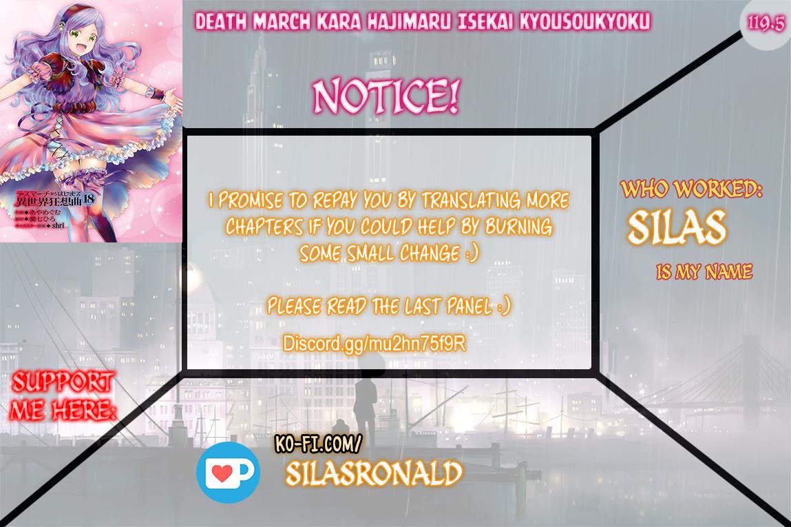 Death March kara Hajimaru Isekai Kyousoukyoku Chap 119.5 - Next Chap 120.5