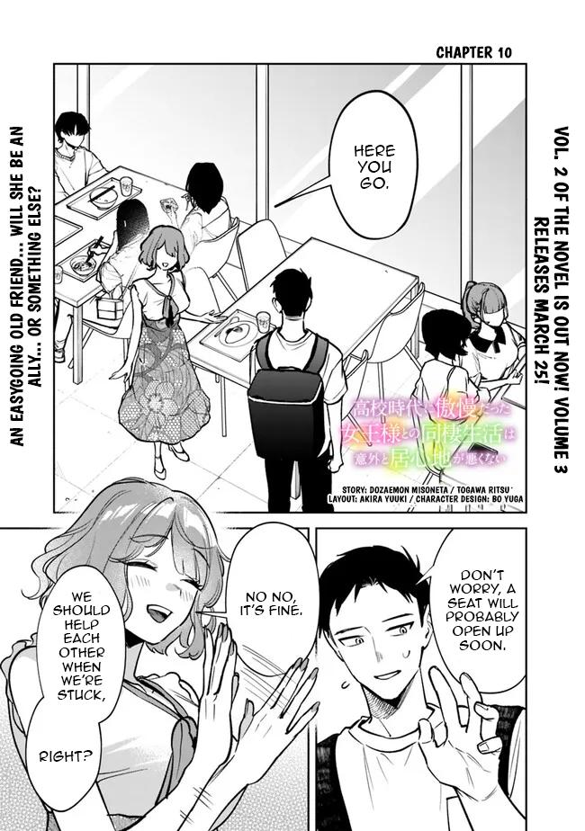 Koukou Jidai ni Gouman datta Joou-sama to no Dousei Seikatsu wa Igai to Igokochi ga Warukunai Chap 10 - Next Chap 11