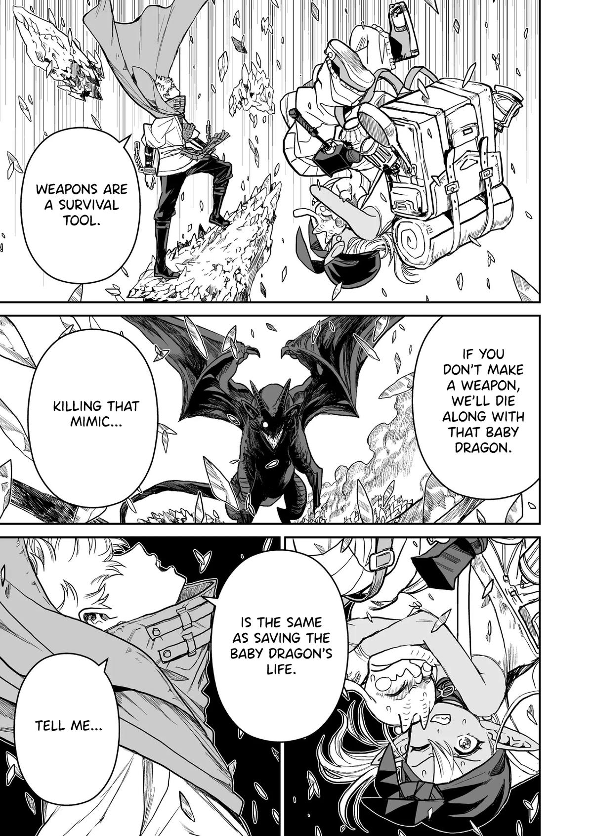 Abandoned: Tsuyosugite Buki ga Kowareru Yuusha to Buki Shokunin no Elf Chap 5 - Next Chap 6