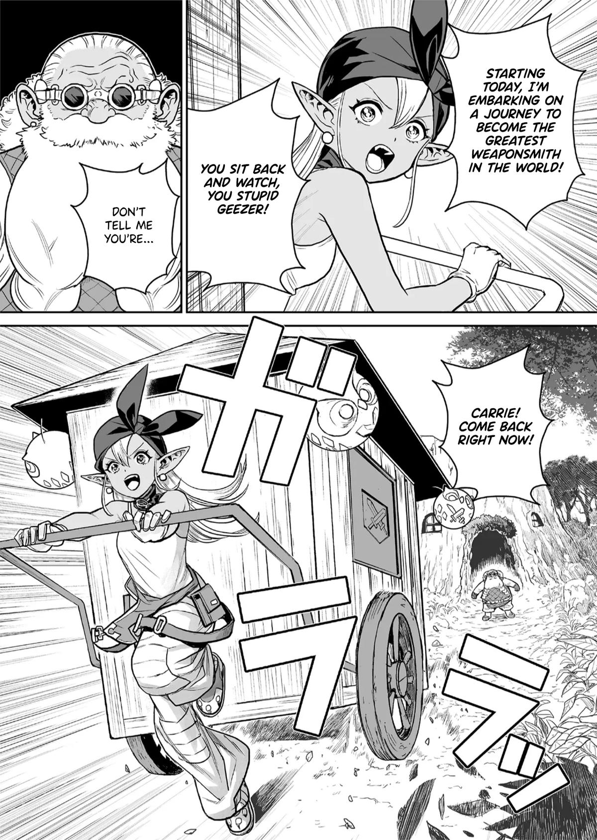 Abandoned: Tsuyosugite Buki ga Kowareru Yuusha to Buki Shokunin no Elf Chap 1 - Next Chap 2