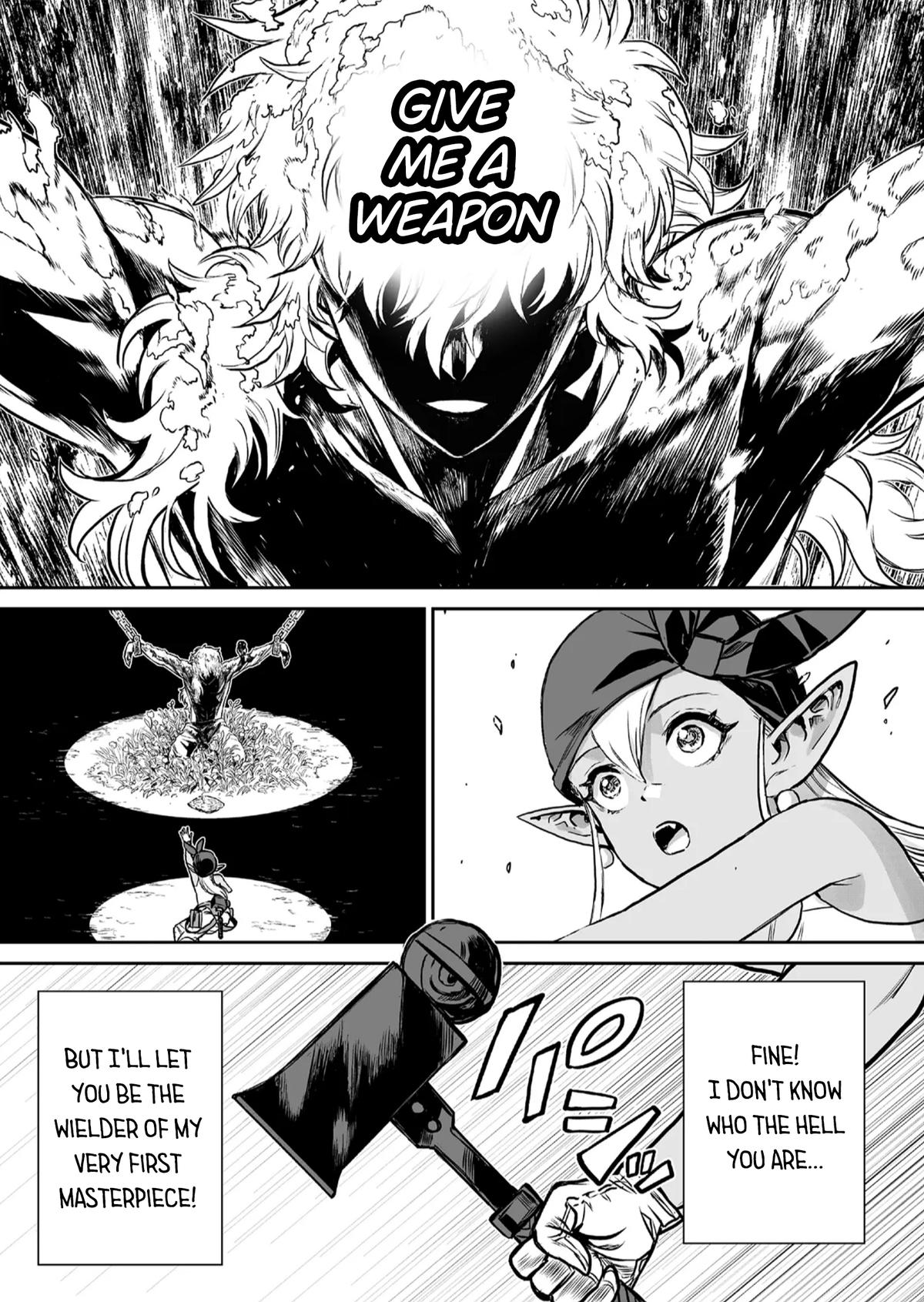 Abandoned: Tsuyosugite Buki ga Kowareru Yuusha to Buki Shokunin no Elf Chap 1 - Next Chap 2