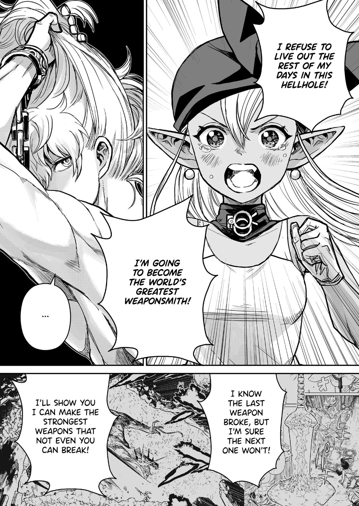 Abandoned: Tsuyosugite Buki ga Kowareru Yuusha to Buki Shokunin no Elf Chap 2 - Next Chap 3