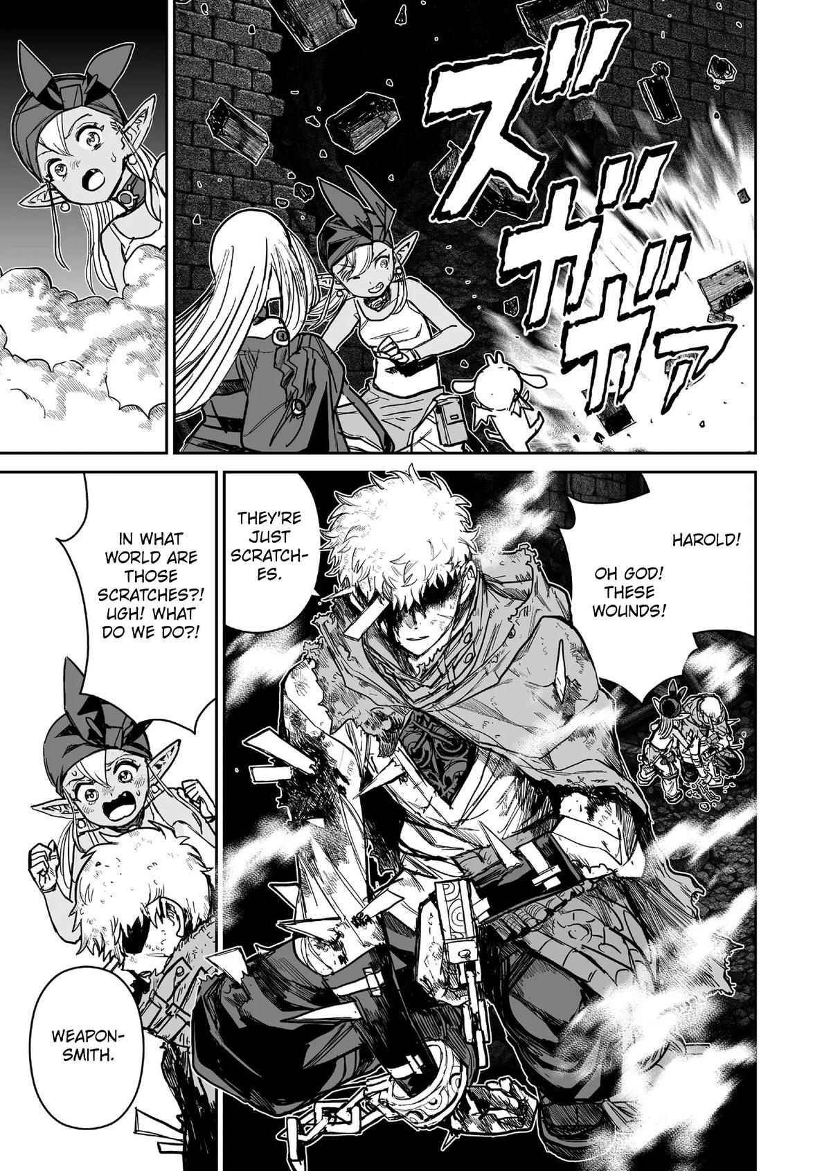 Abandoned: Tsuyosugite Buki ga Kowareru Yuusha to Buki Shokunin no Elf Chap 12 - Next Chap 13