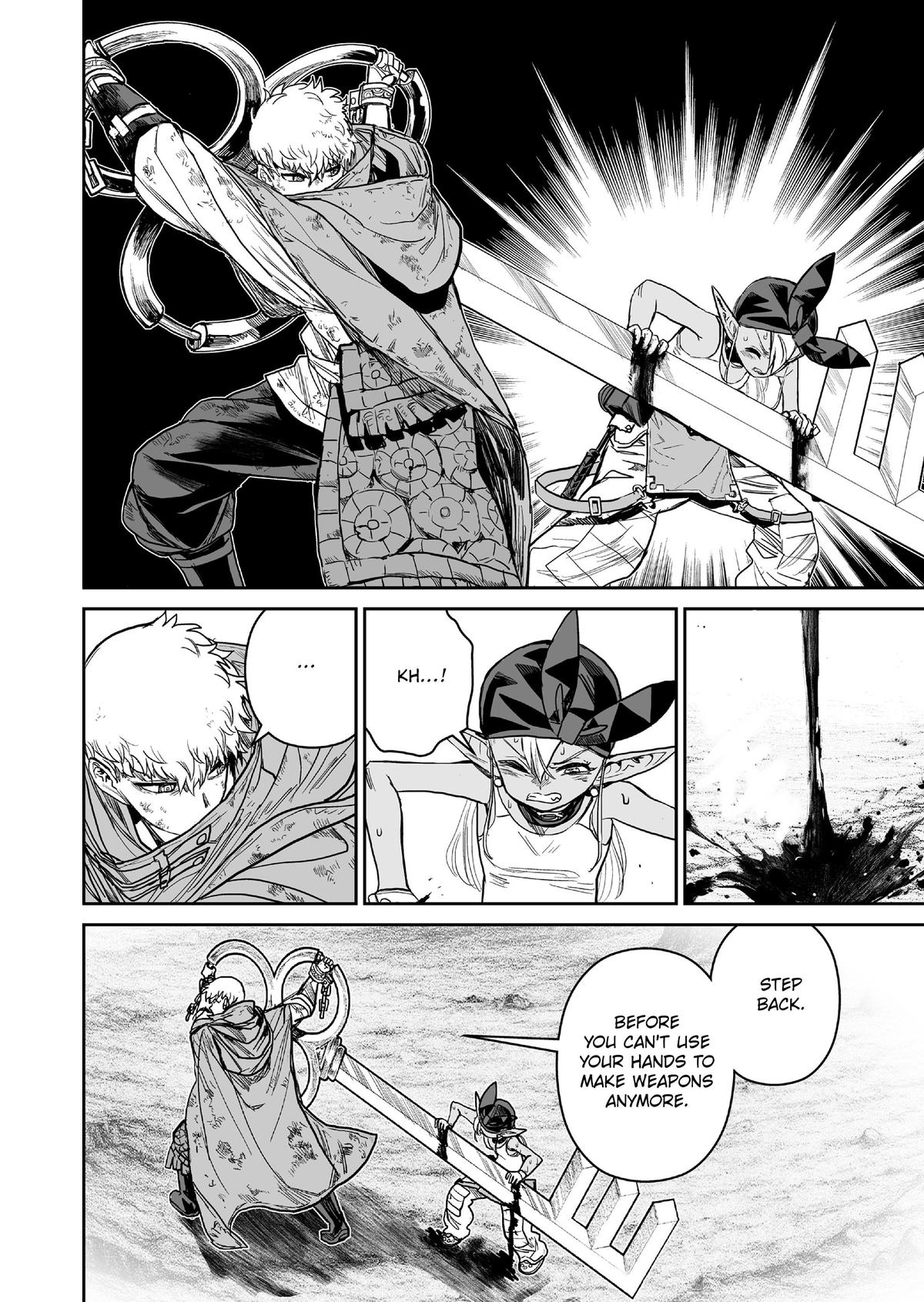 Abandoned: Tsuyosugite Buki ga Kowareru Yuusha to Buki Shokunin no Elf Chap 21 - Next Chap 22