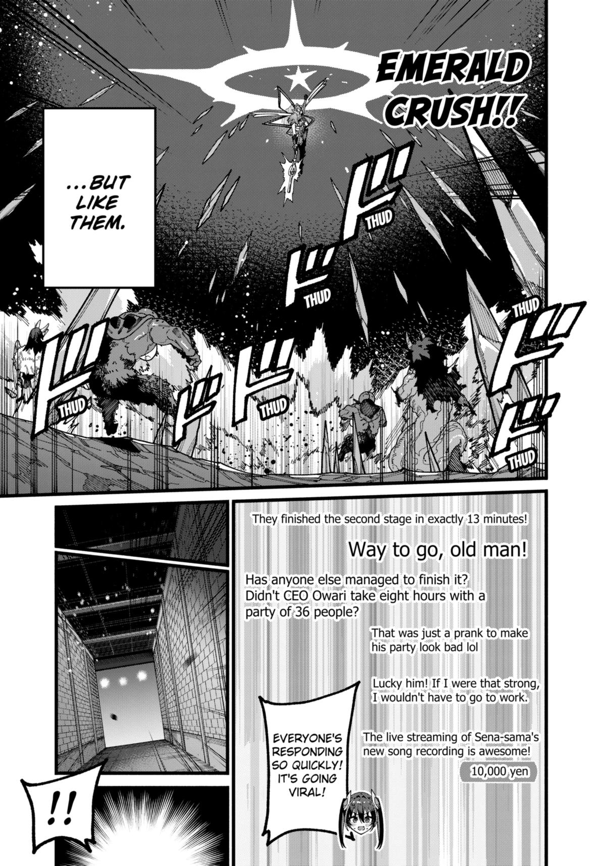 Jimi na Ojisan, Jitsu wa Eiyuu deshita. Jikaku ga Nai Mama Musou shitetara, Mei no Dungeon Haishin de Sarasareteta you desu Chap 14 - Next Chap 15
