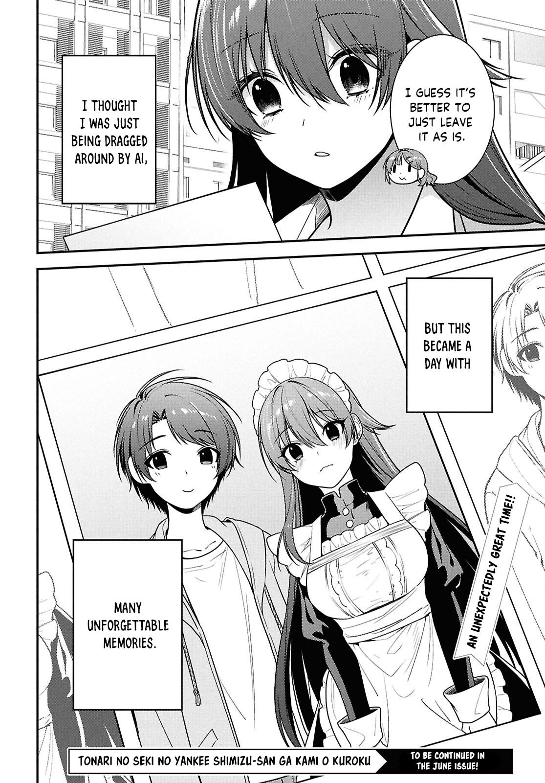 Tonari no Seki no Yankee Shimizu-san ga Kami wo Kuroku Sometekita Chap 7 - Next Chap 8