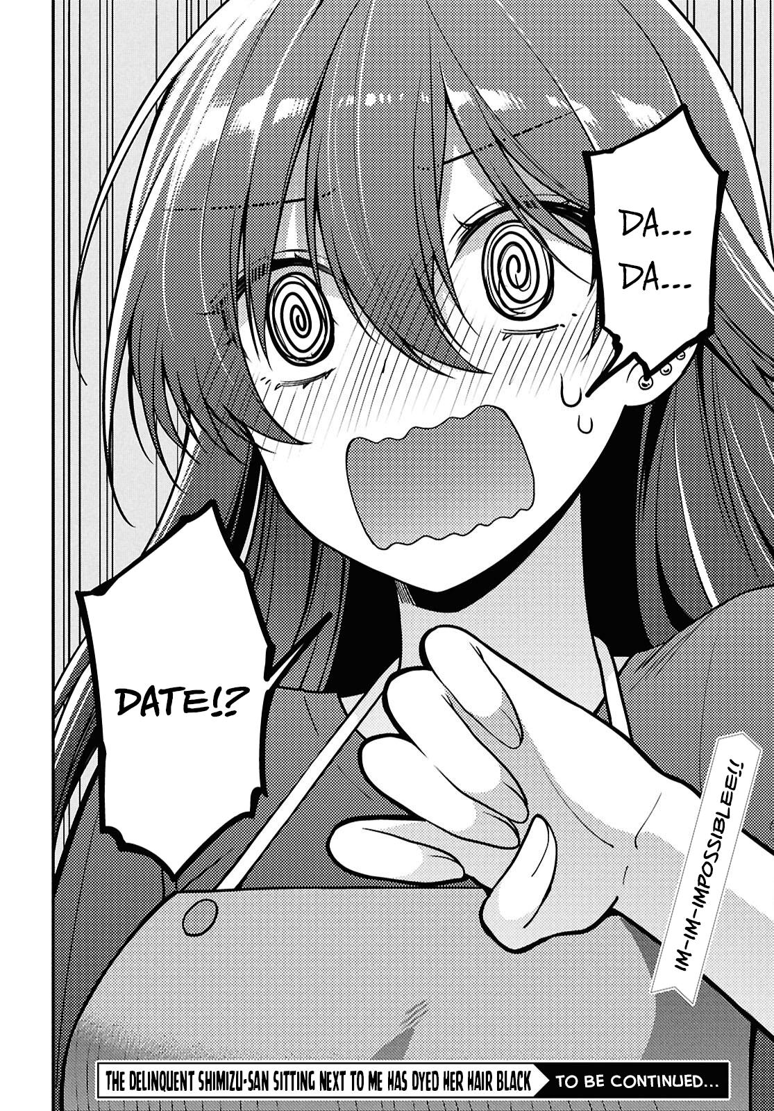 Tonari no Seki no Yankee Shimizu-san ga Kami wo Kuroku Sometekita Chap 4 - Next Chap 5