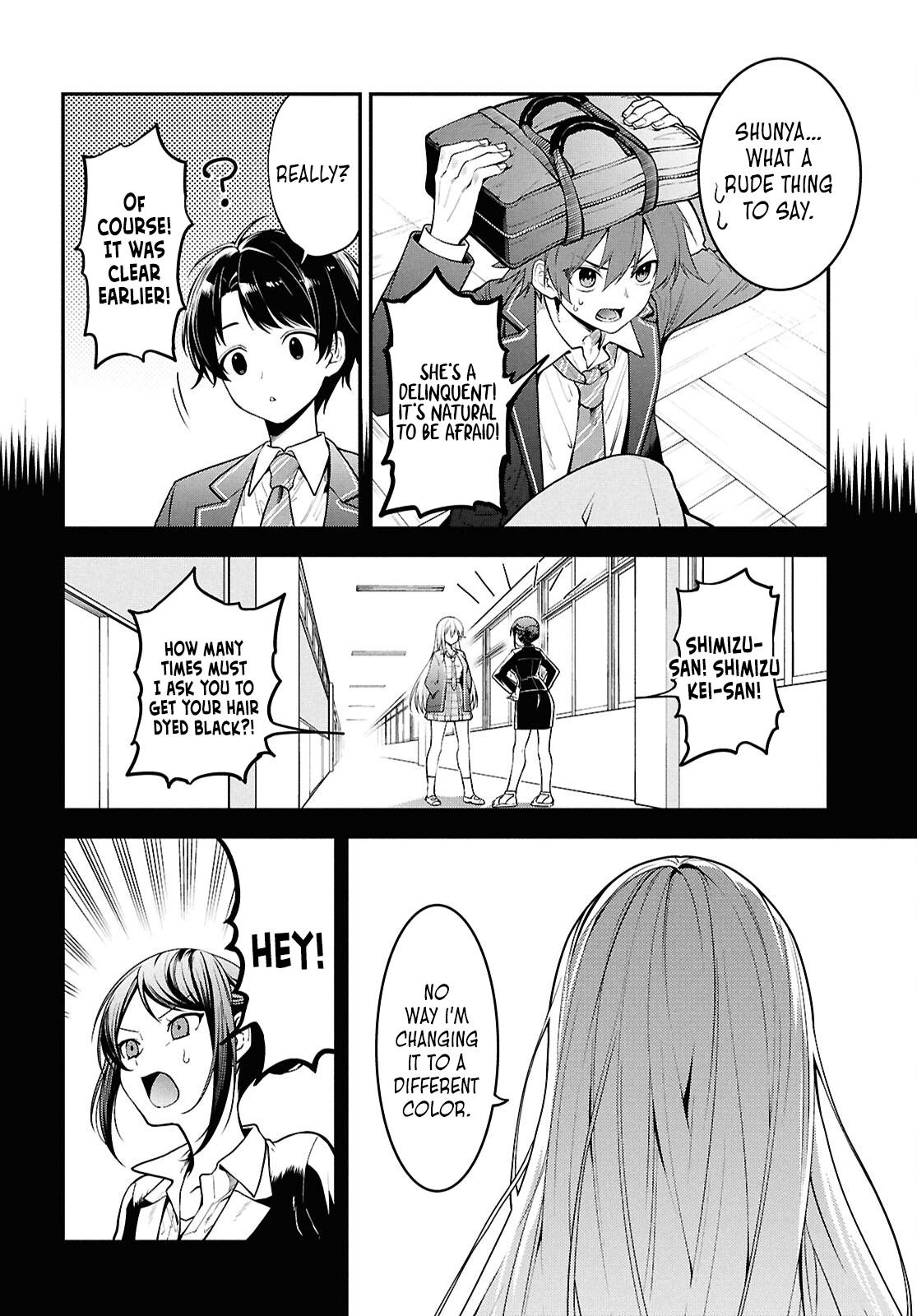 Tonari no Seki no Yankee Shimizu-san ga Kami wo Kuroku Sometekita Chap 1 - Next Chap 2