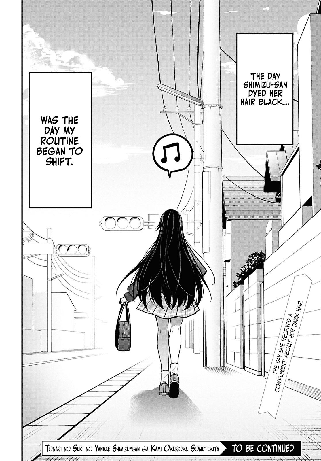 Tonari no Seki no Yankee Shimizu-san ga Kami wo Kuroku Sometekita Chap 1 - Next Chap 2