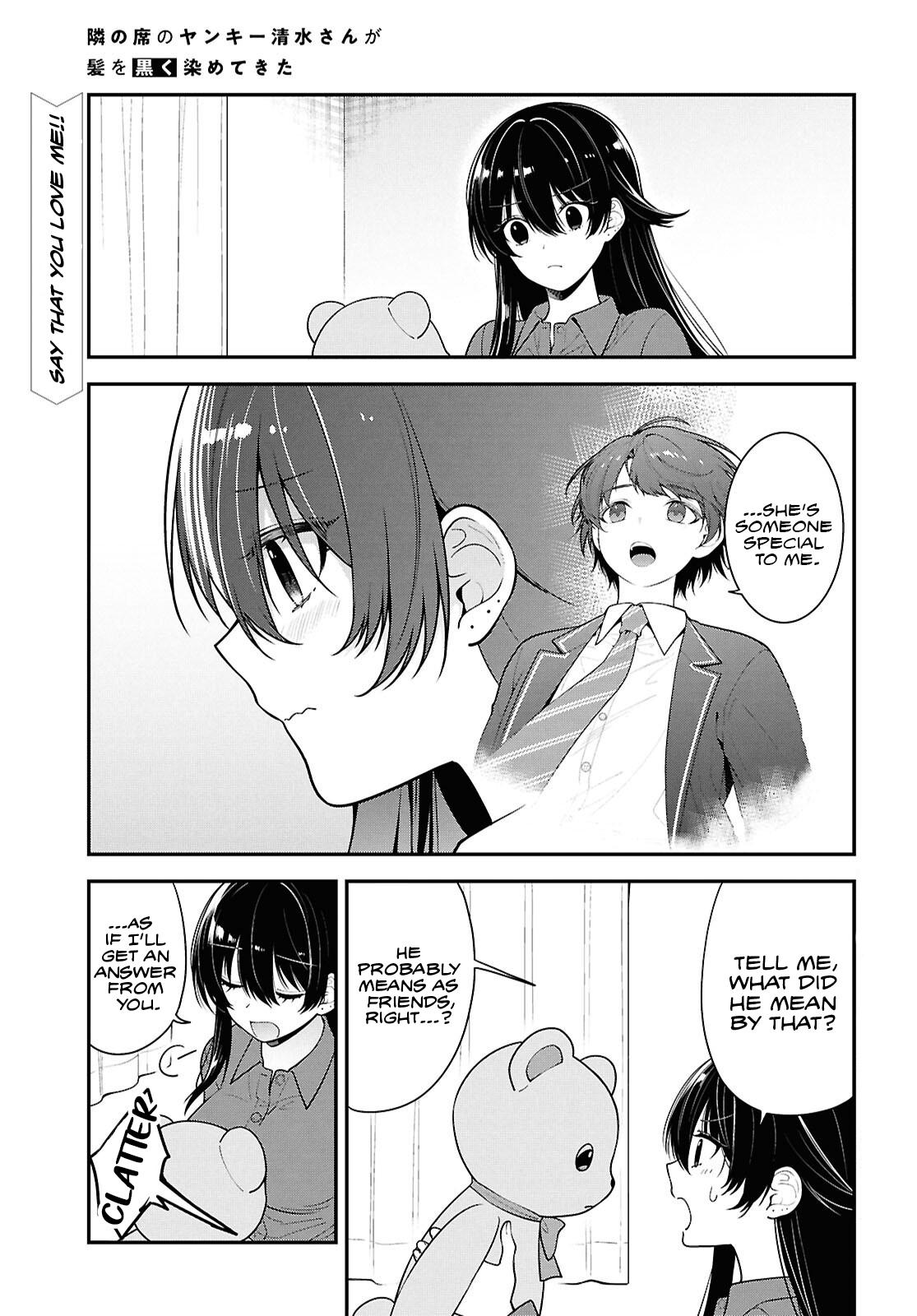 Tonari no Seki no Yankee Shimizu-san ga Kami wo Kuroku Sometekita Chap 10 - Next Chap 11