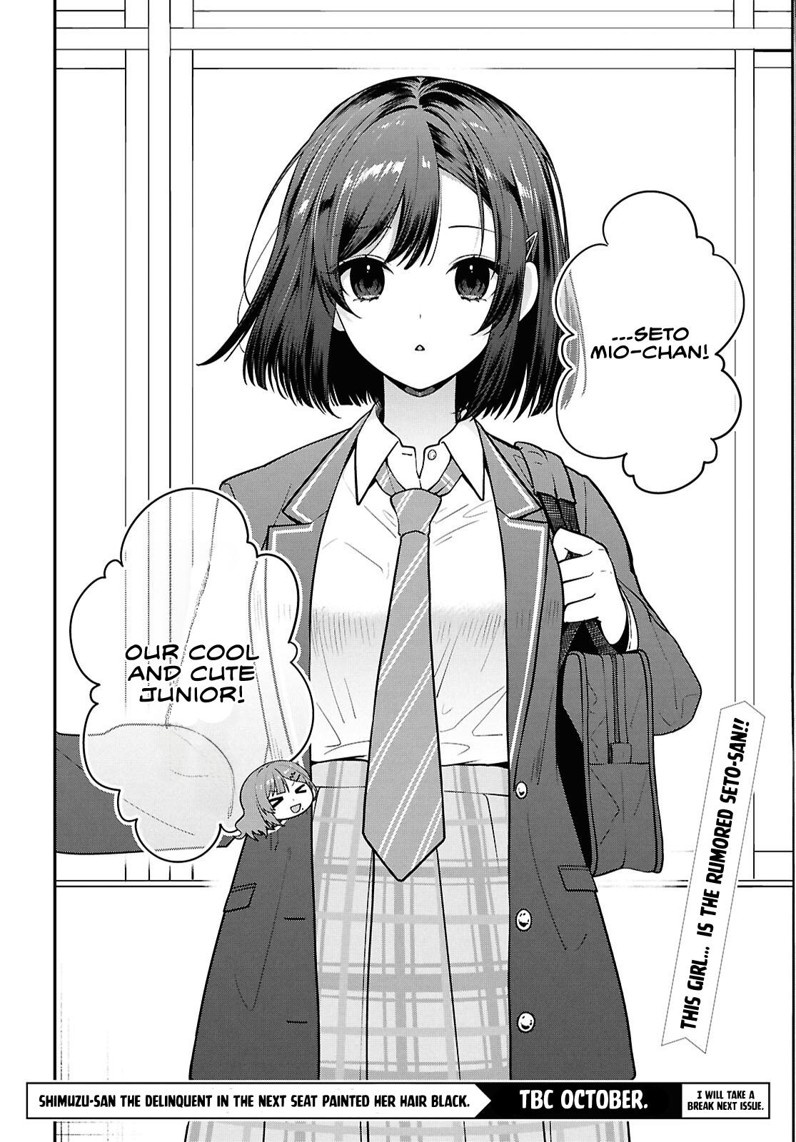 Tonari no Seki no Yankee Shimizu-san ga Kami wo Kuroku Sometekita Chap 10 - Next Chap 11