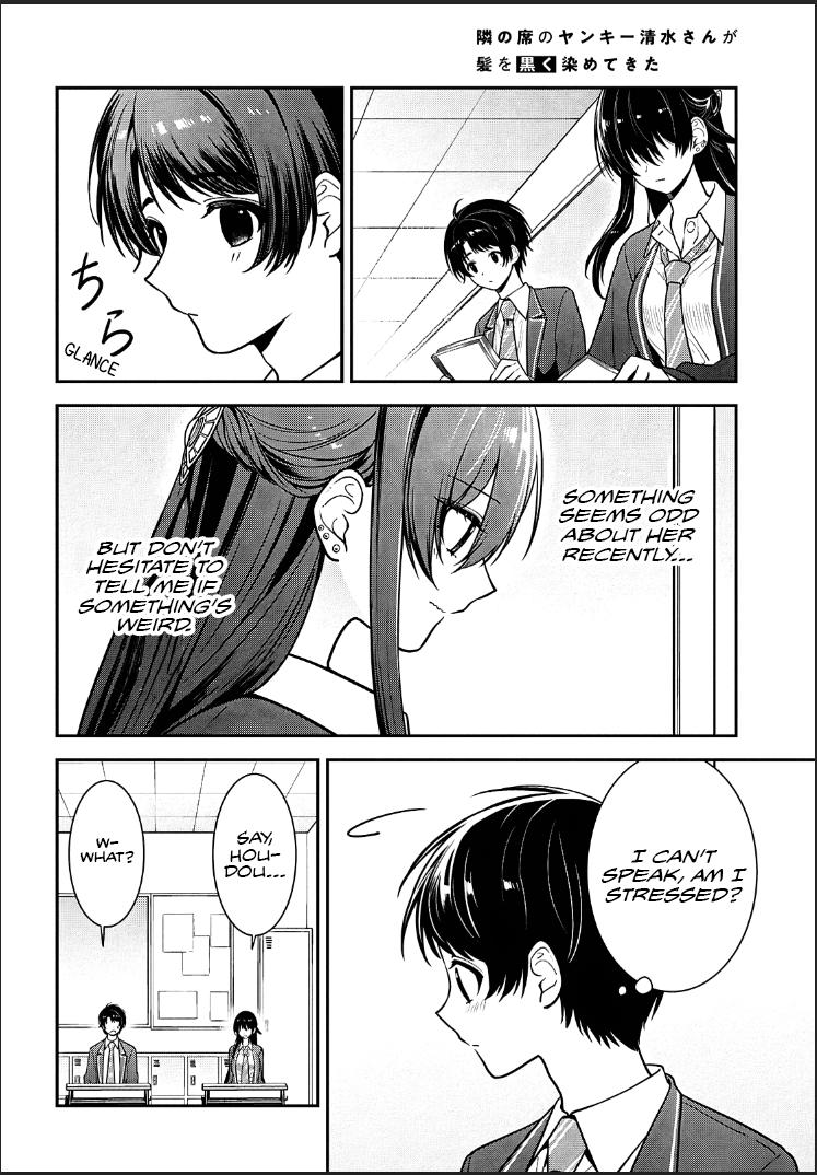 Tonari no Seki no Yankee Shimizu-san ga Kami wo Kuroku Sometekita Chap 11 - Next Chap 12