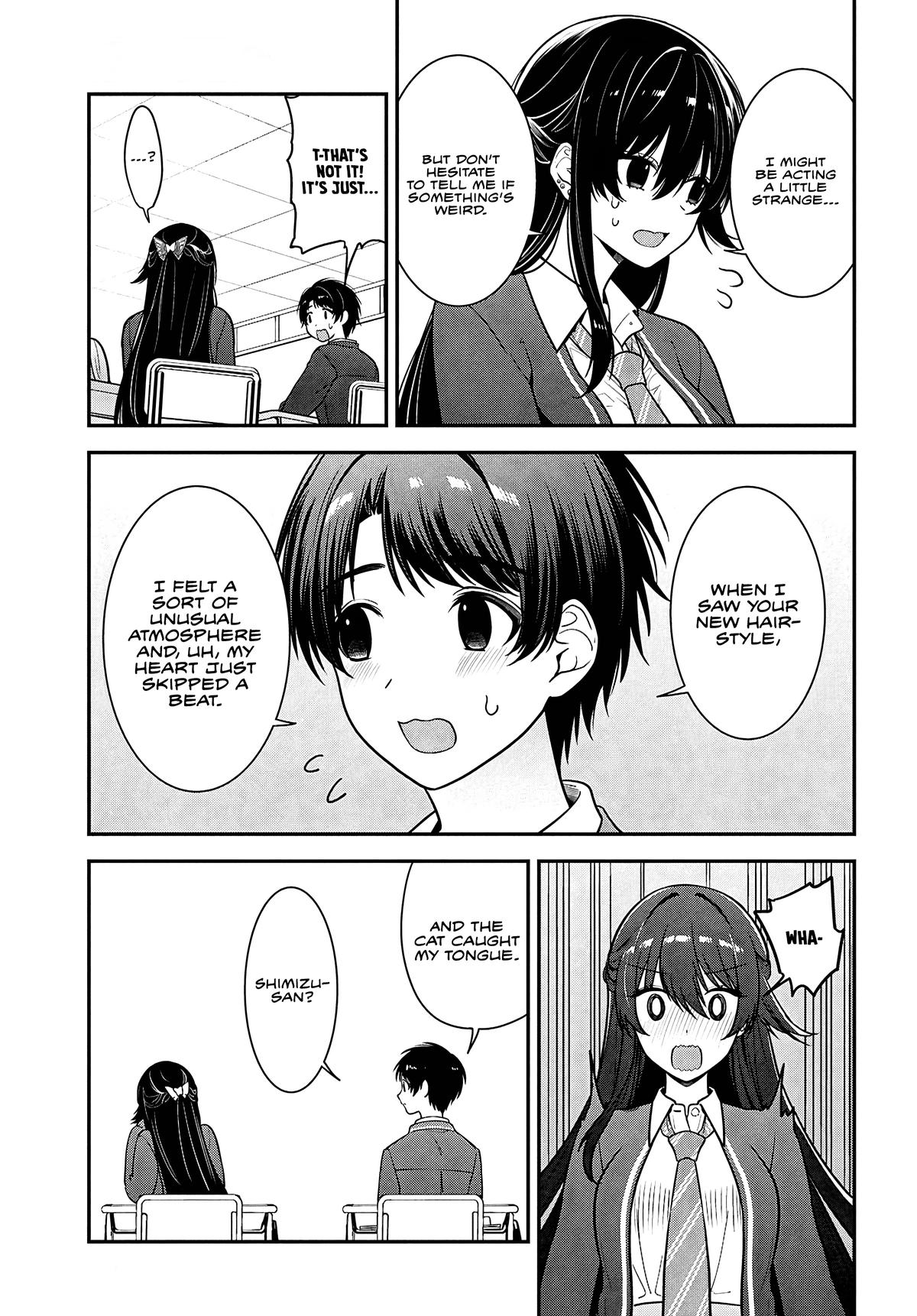 Tonari no Seki no Yankee Shimizu-san ga Kami wo Kuroku Sometekita Chap 11 - Next Chap 12