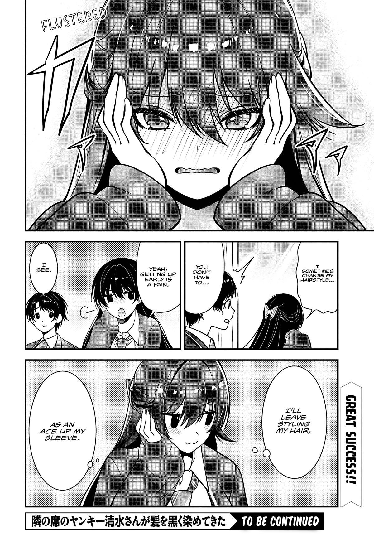 Tonari no Seki no Yankee Shimizu-san ga Kami wo Kuroku Sometekita Chap 11 - Next Chap 12