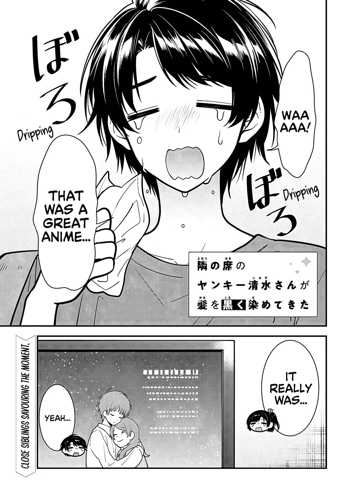 Tonari no Seki no Yankee Shimizu-san ga Kami wo Kuroku Sometekita Chap 12 - Next Chap 13
