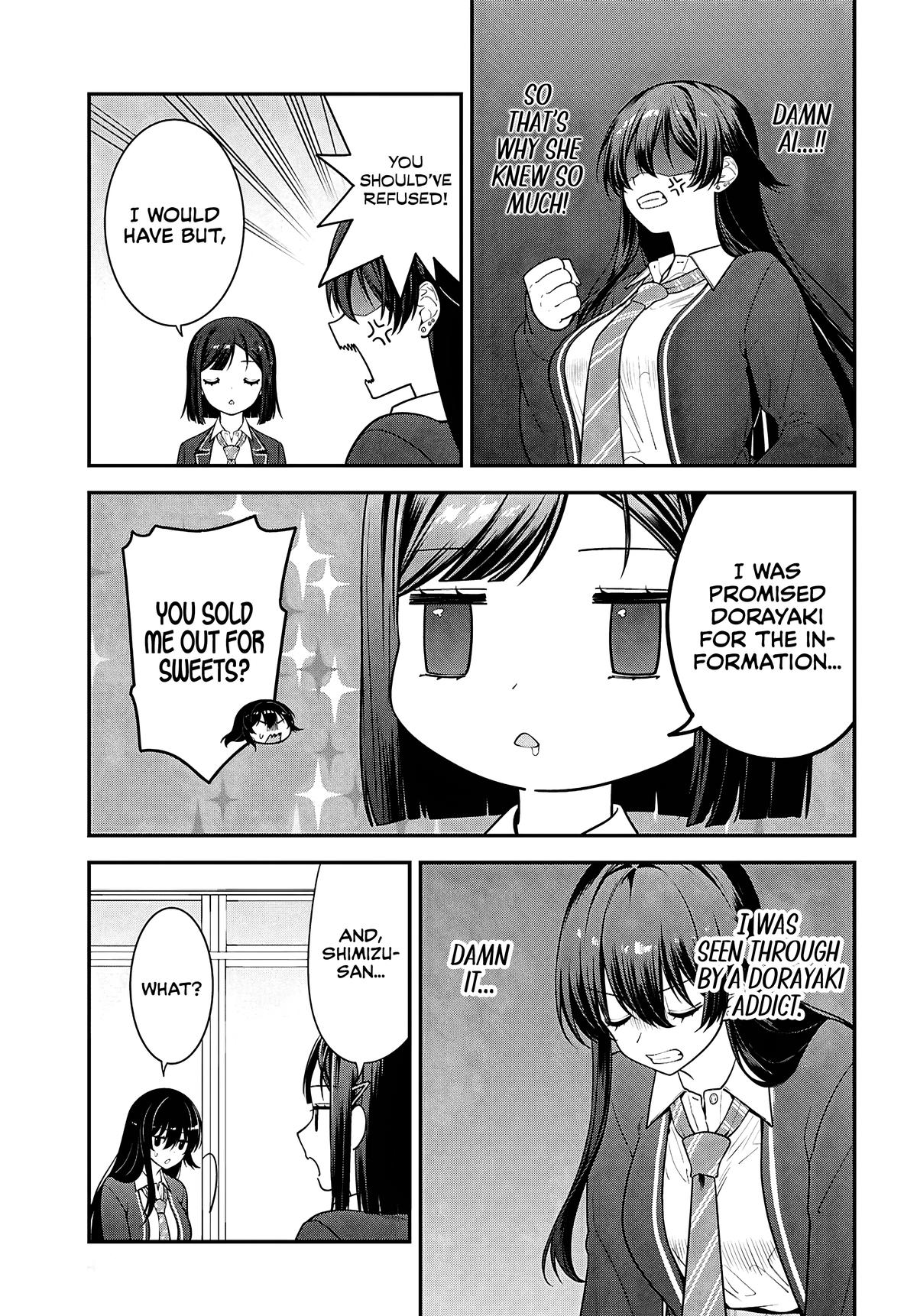 Tonari no Seki no Yankee Shimizu-san ga Kami wo Kuroku Sometekita Chap 13 - Next Chap 14