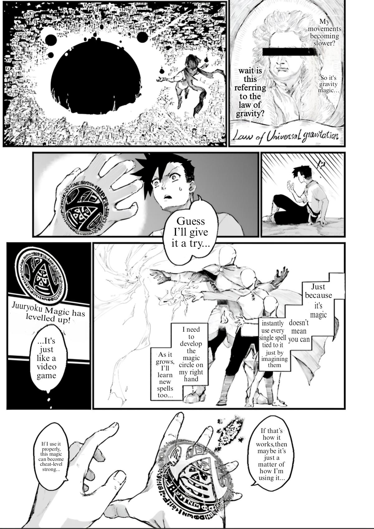 Noroma Mahou to Yobareta Mahoutsukai wa Juuryoku Mahou de Musou suru: Mada Juuryoku no Gainen no Nai Sekai Nite, Shounen wa Banyuu Inryoku Ou to Naru Chap 1 - Next Chap 2