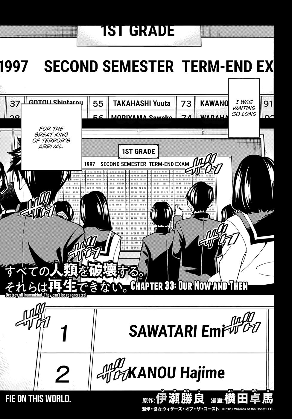 Destroy All Humankind. They Can’t Be Regenerated. Chap 33 - Next Chap 34