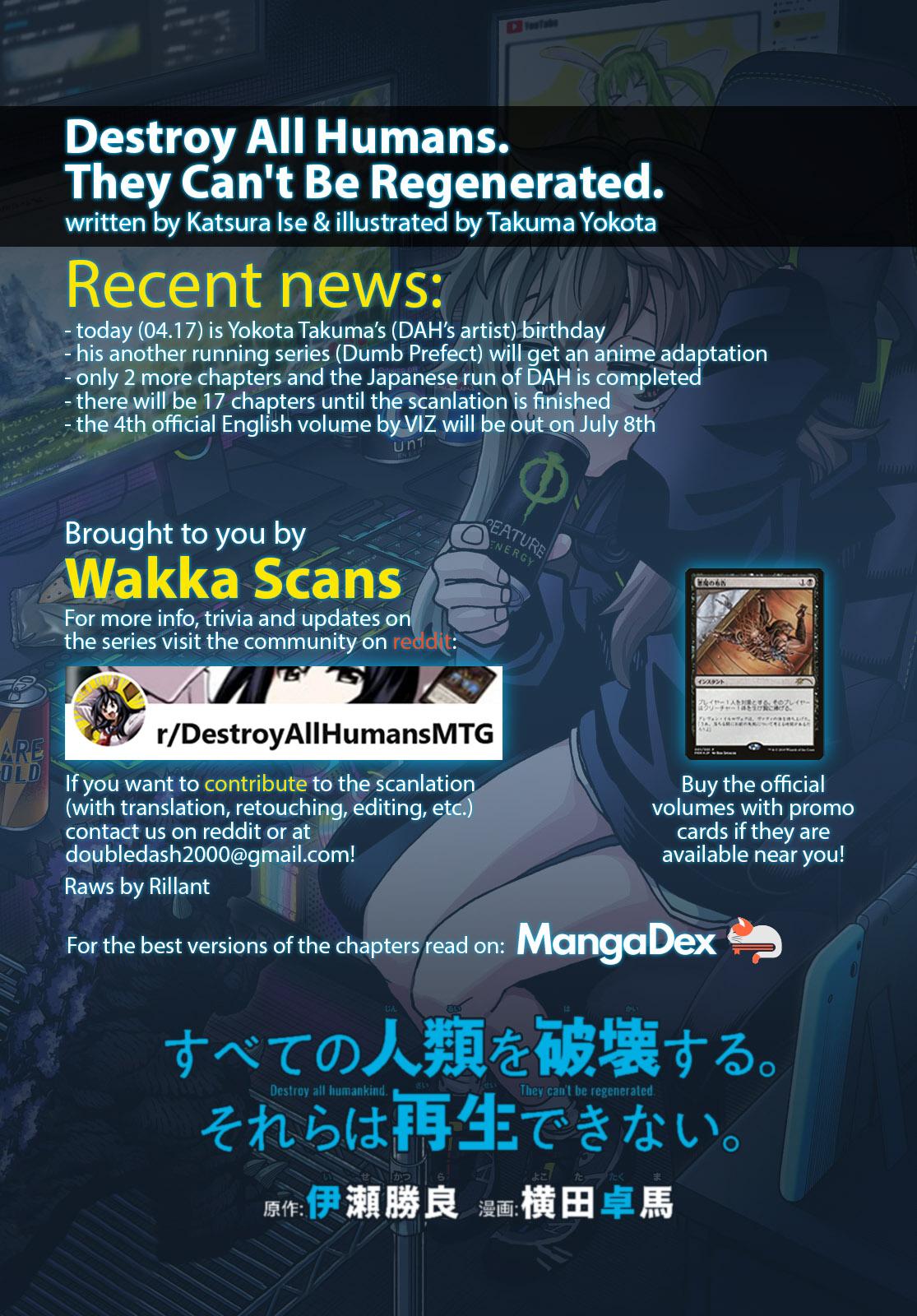 Destroy All Humankind. They Can’t Be Regenerated. Chap 55 - Next Chap 56