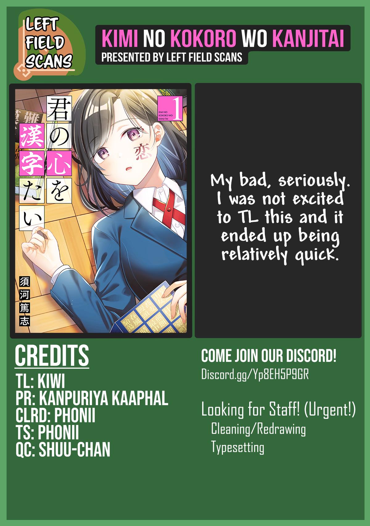 Kimi no Kokoro wo Kanji-tai Chap 8 - Next Chap 9