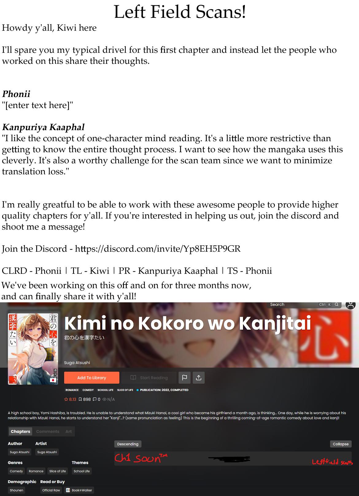 Kimi no Kokoro wo Kanji-tai Chap 1 - Next Chap 2