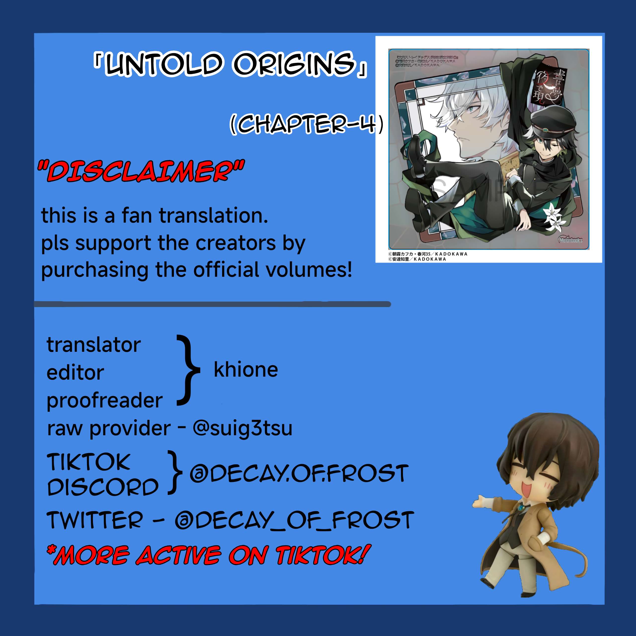 Bungou Stray Dogs: Tanteisha Setsuritsu Hiwa Chap 4 - Next Chap 5