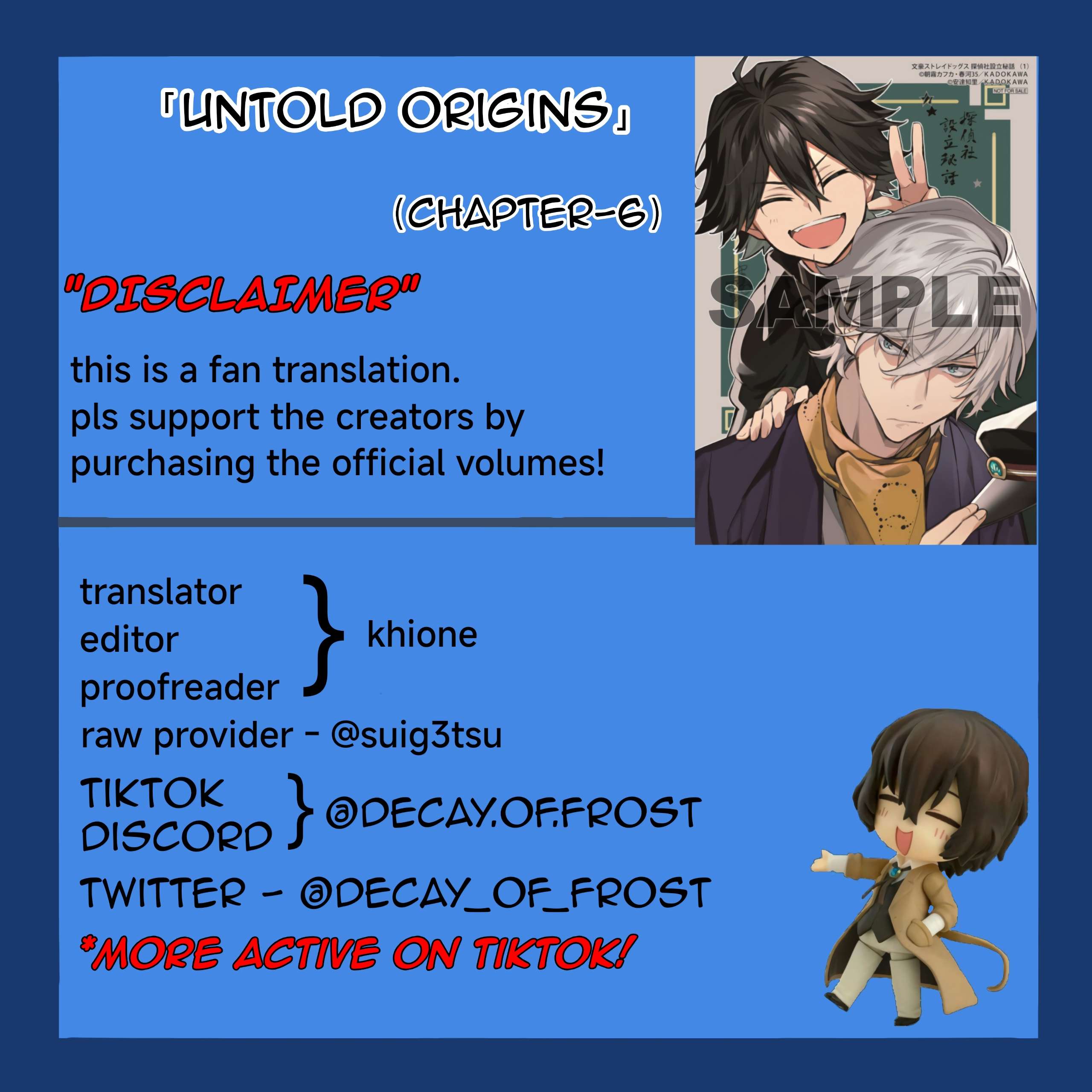 Bungou Stray Dogs: Tanteisha Setsuritsu Hiwa Chap 6 - Next Chap 7