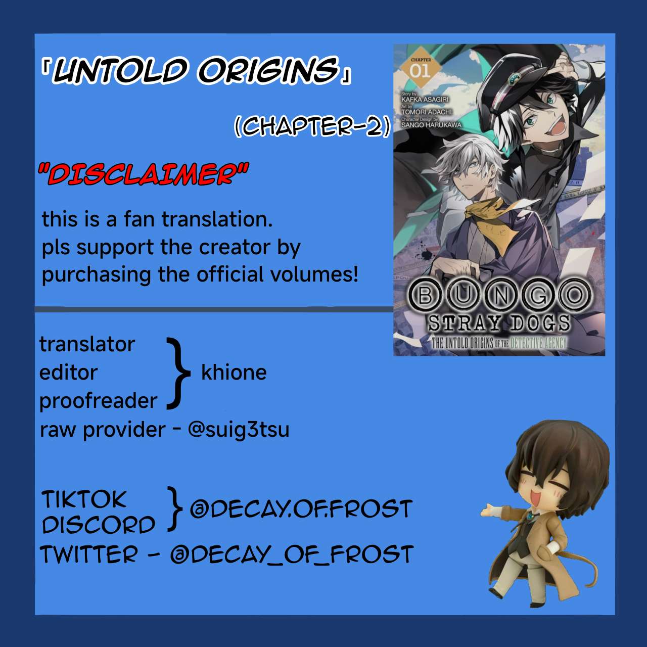 Bungou Stray Dogs: Tanteisha Setsuritsu Hiwa Chap 2 - Next Chap 3