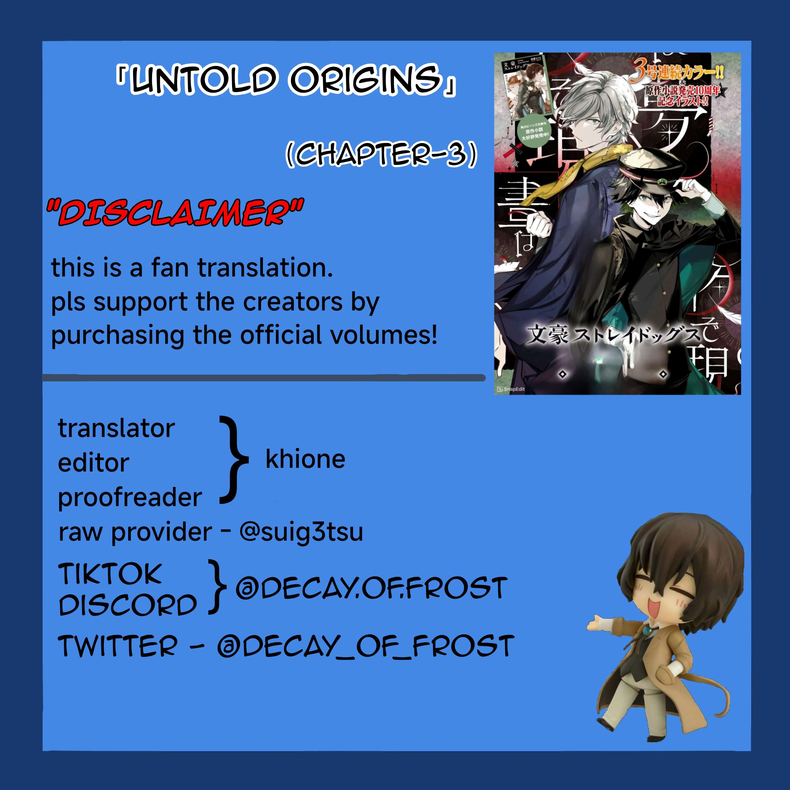 Bungou Stray Dogs: Tanteisha Setsuritsu Hiwa Chap 3 - Next Chap 4