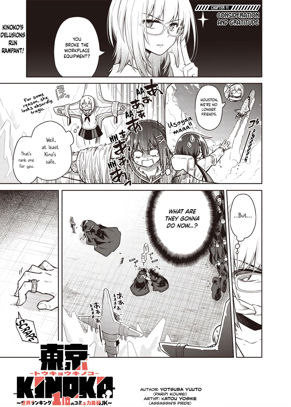 Toukyou KINOKO: Sekai Ranking 1-i no Komyu-ryoku Saijaku JK Chap 11 - Next Chap 12