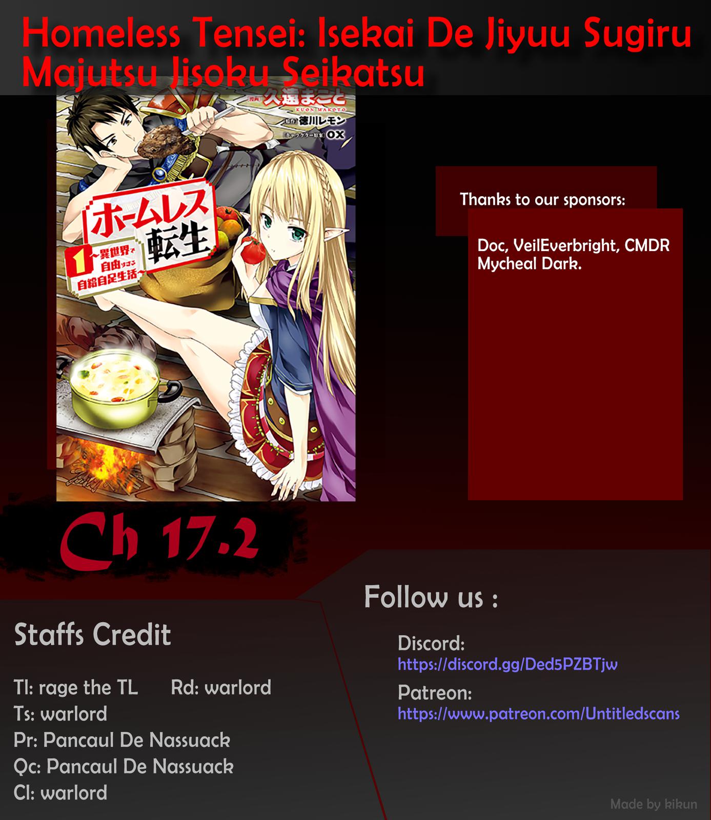 Homeless Tensei: Isekai De Jiyuu Sugiru Majutsu Jisoku Seikatsu Chap 17.2 - Next Chap 18.2