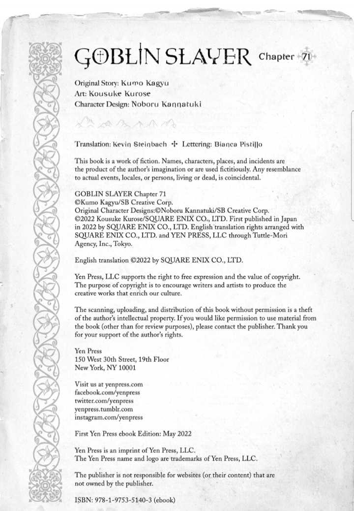 Goblin Slayer Chap 71 - Next Chap 72