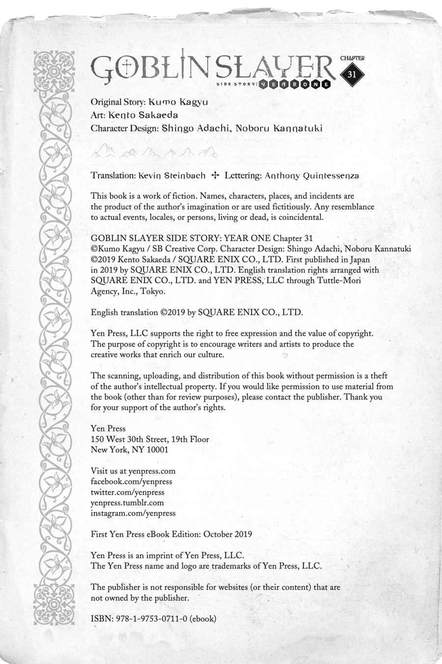 Goblin Slayer Side Story: Year One Chap 31 - Next Chap 32