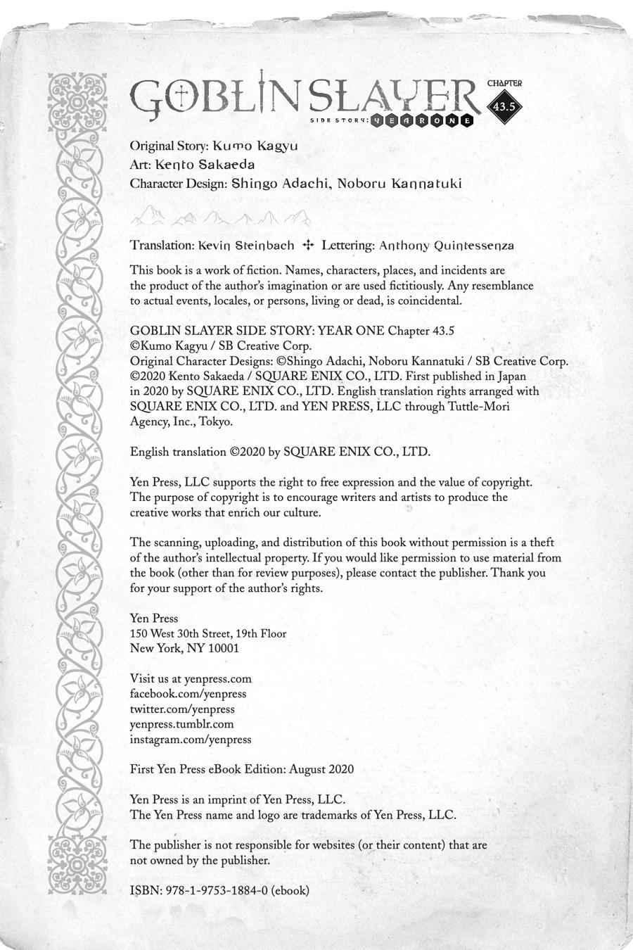 Goblin Slayer Side Story: Year One Chap 43.5 - Next Chap 44.5