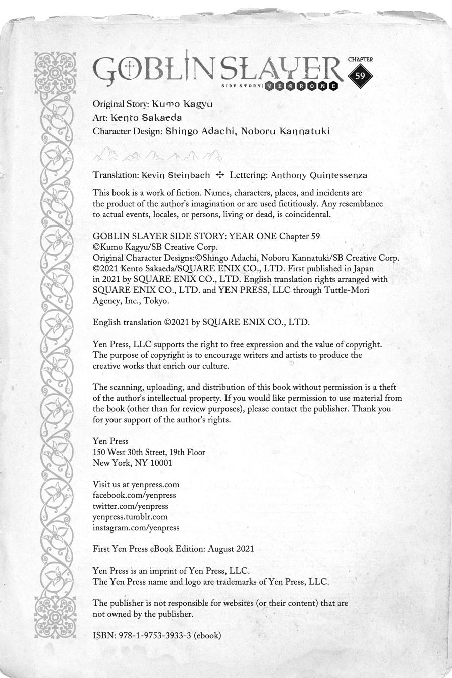 Goblin Slayer Side Story: Year One Chap 59 - Next Chap 60