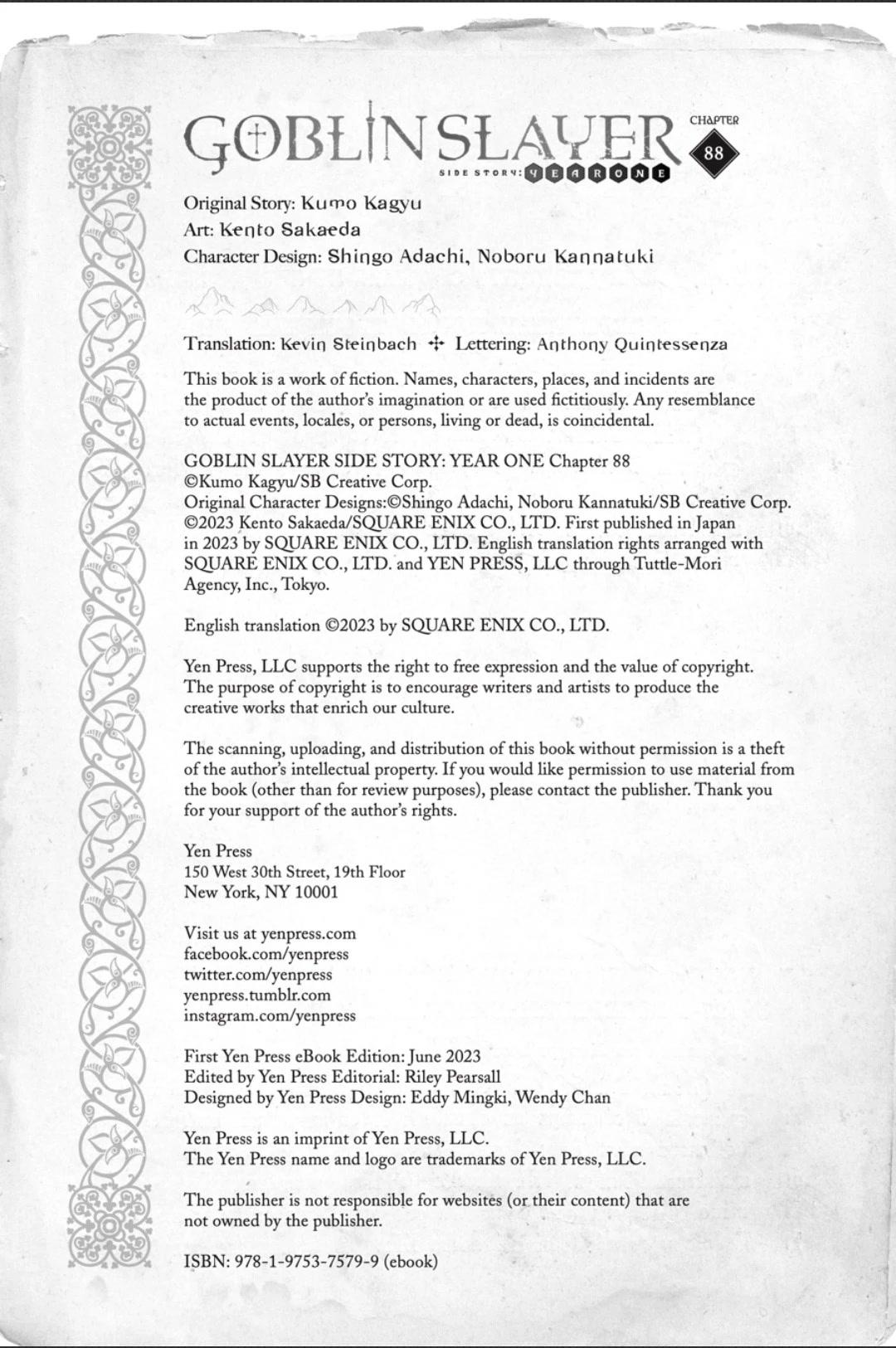 Goblin Slayer Side Story: Year One Chap 88 - Next Chap 89
