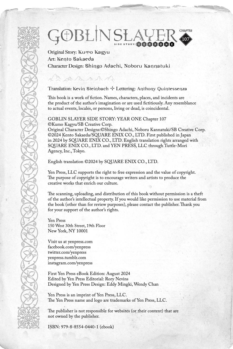Goblin Slayer Side Story: Year One Chap 107 - Next Chap 108