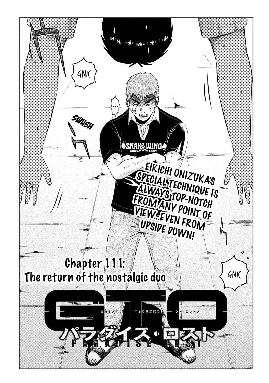 GTO - Paradise Lost Chap 111 - Next Chap 112