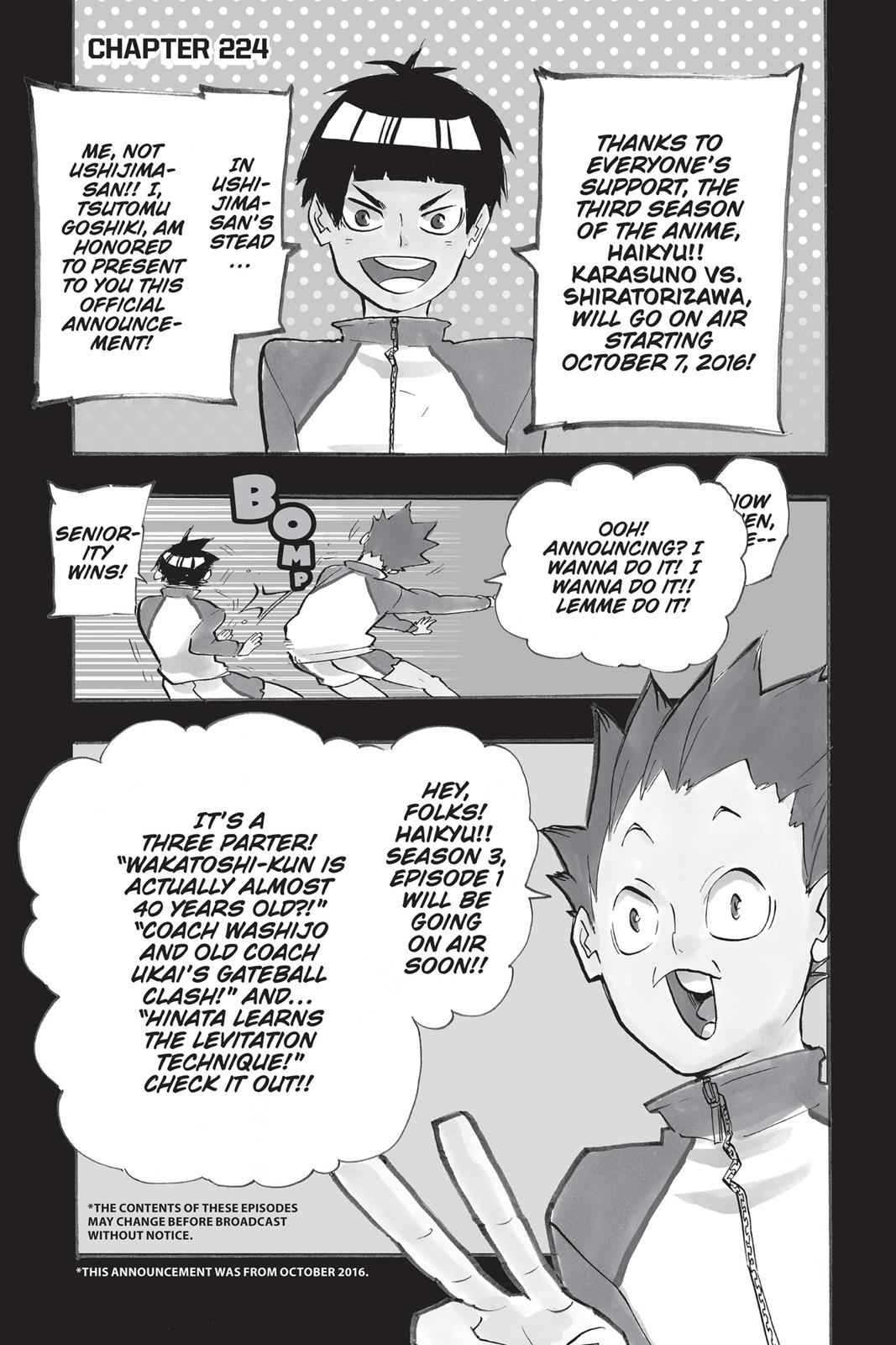 Haikyu!! Chap 224 - Next Chap 225