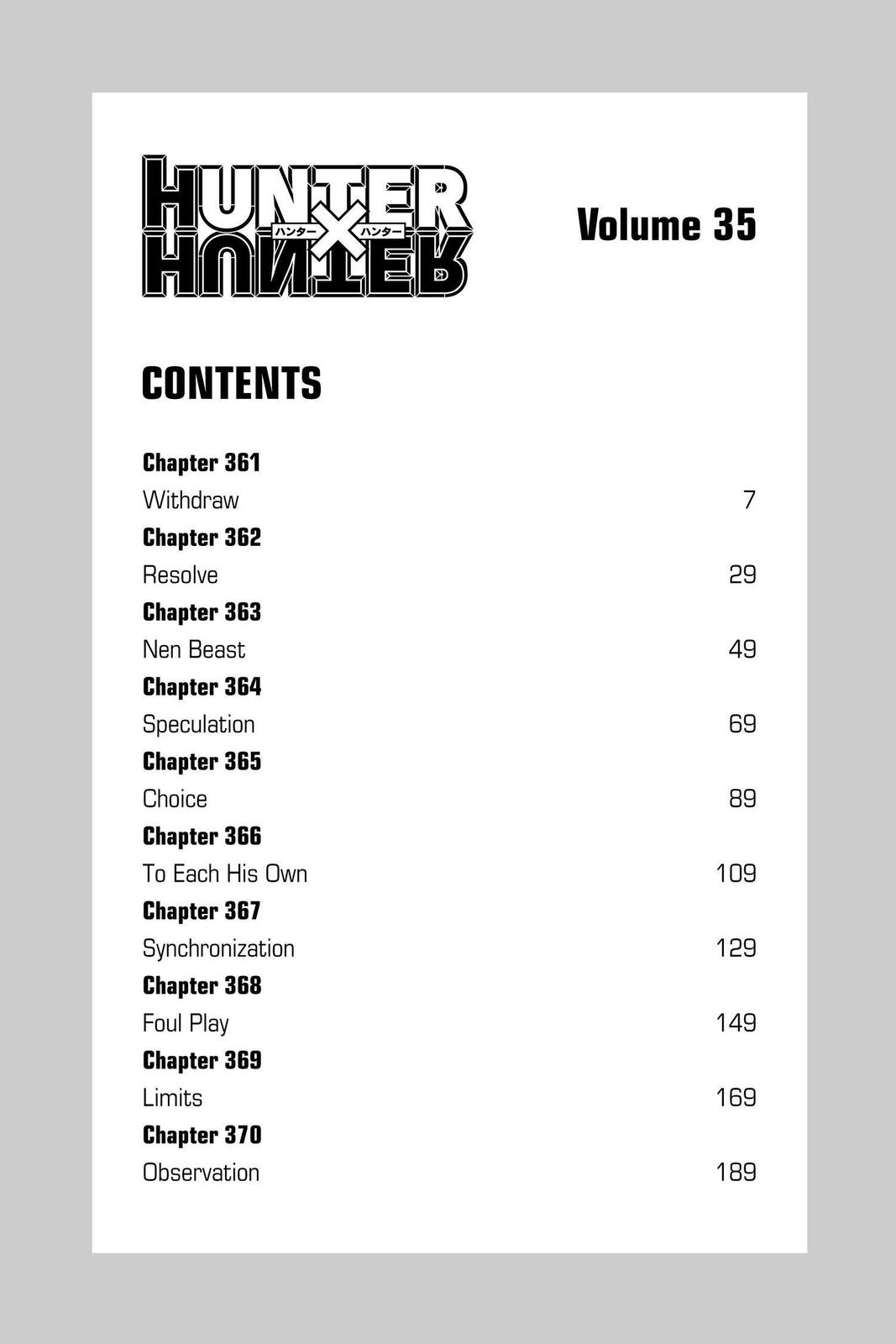 Hunter x Hunter Chap 361 - Next Chap 362