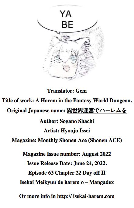 Isekai Meikyuu de Harem o Chap 63 - Next Chap 64