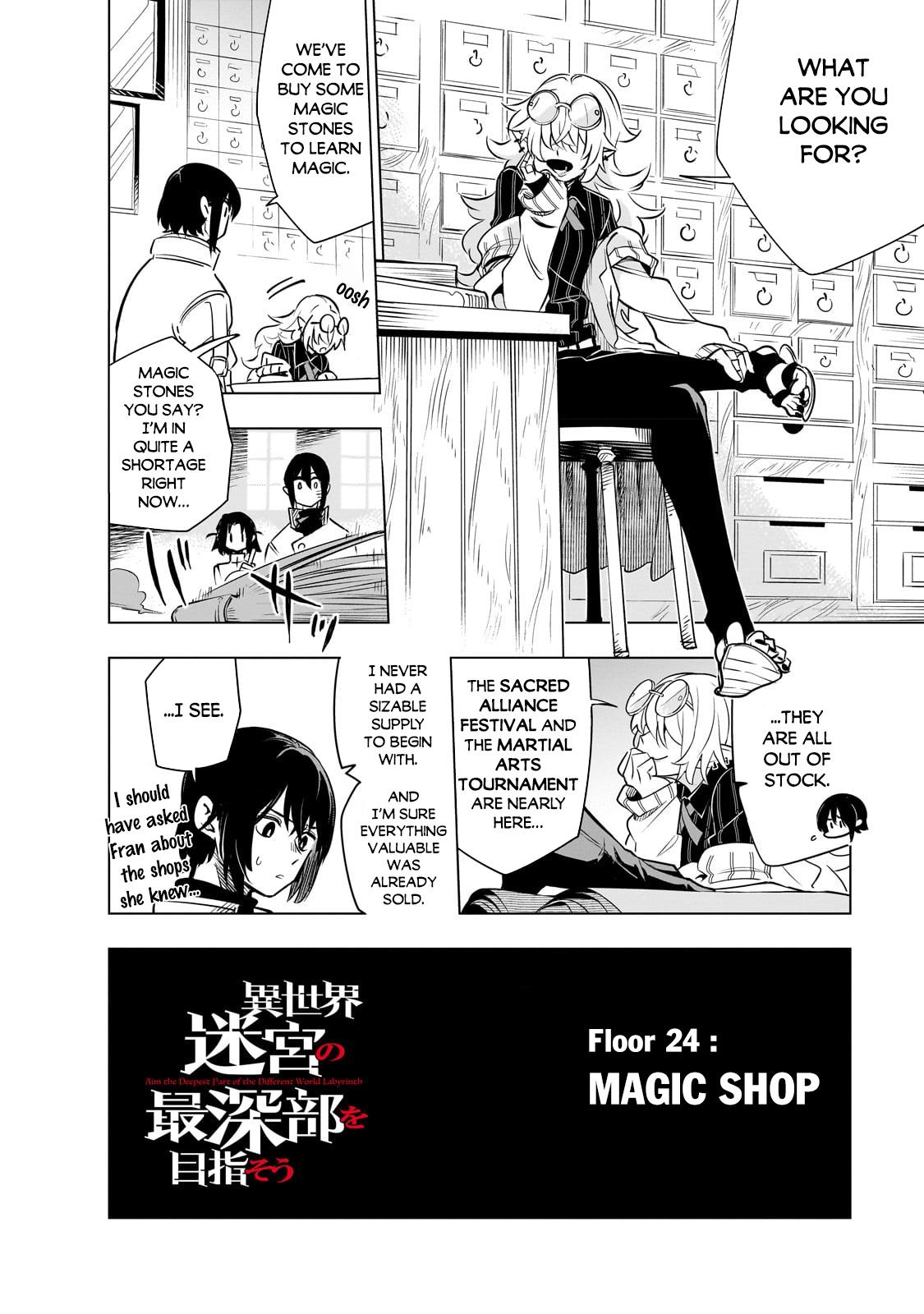 Isekai Meikyuu no Saishinbu o Mezasou Chap 24 - Next Chap 25