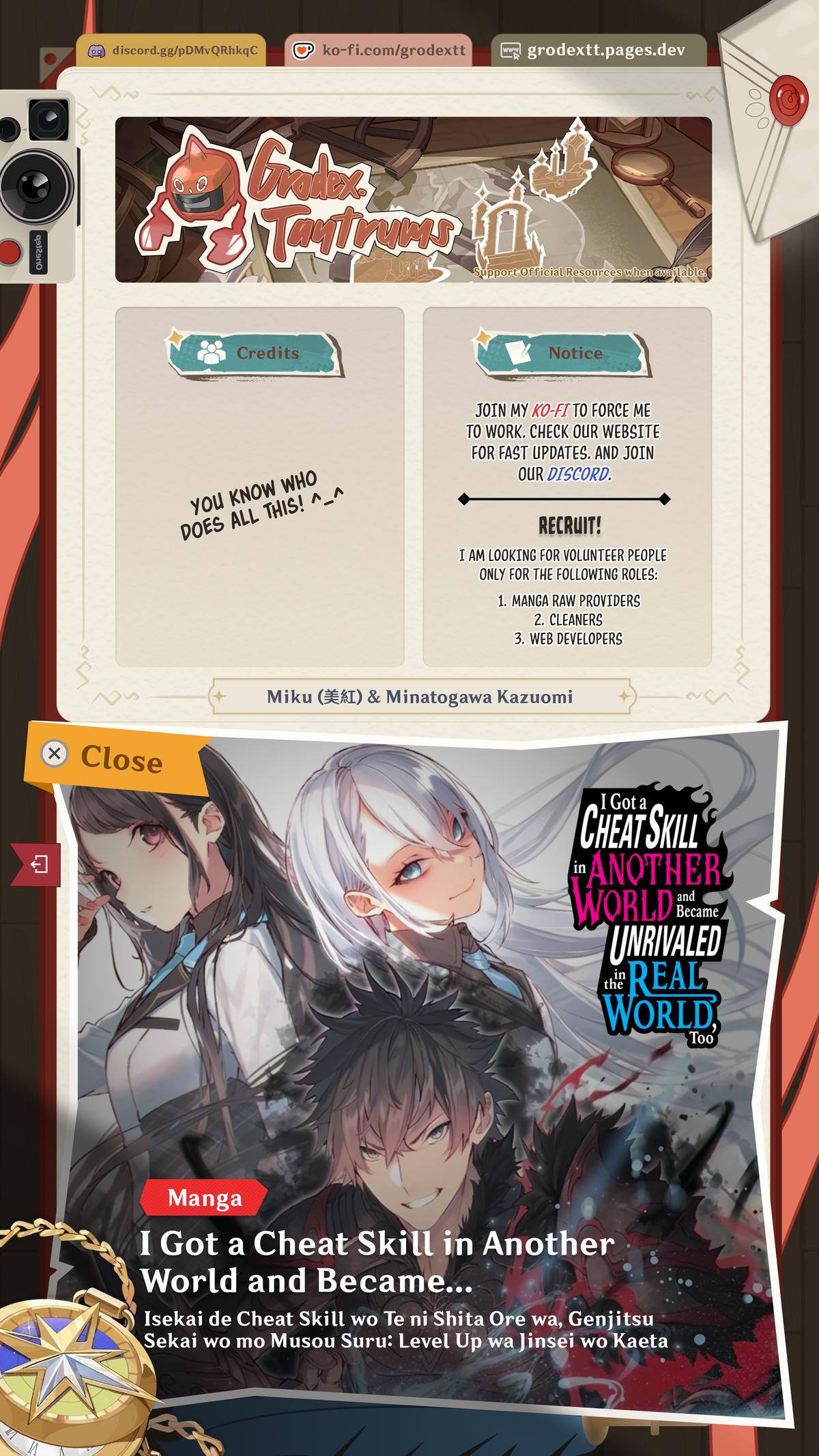 Isekai de Cheat Skill wo te ni Shita ore wa Chap 37.2 - Next Chap 38.2