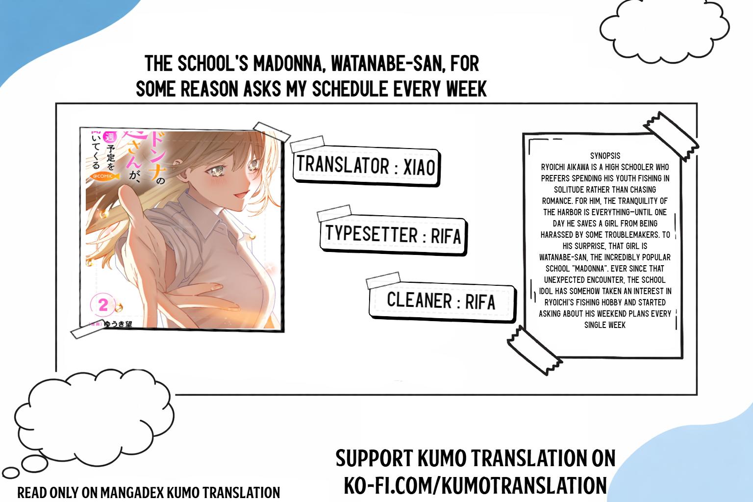 Gakuen no Madonna no Watanabe-san ga, Nazeka Maishuu Yotei wo Kiitekuru @comic Chap 12.1 - Next Chap 13.1