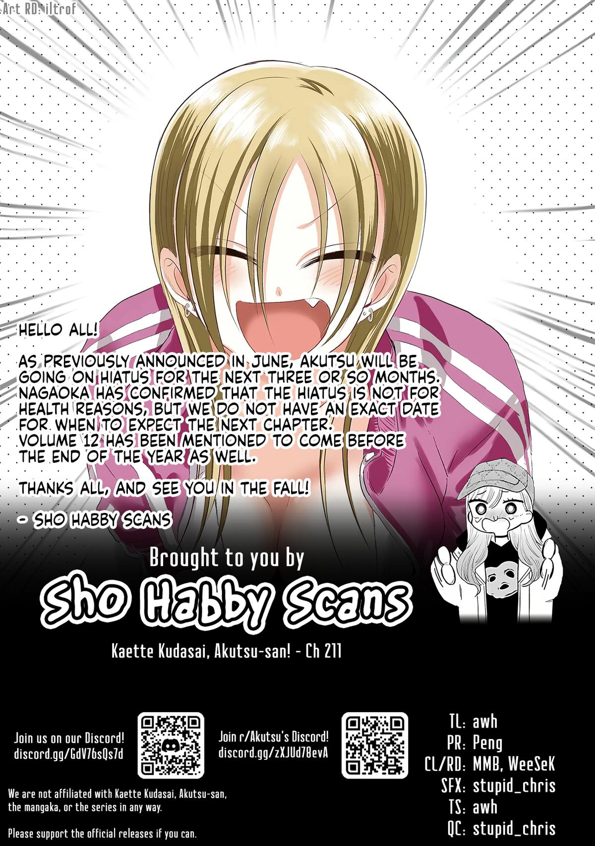 Kaette kudasai! Akutsu-san Chap 211 - Next Chap 212