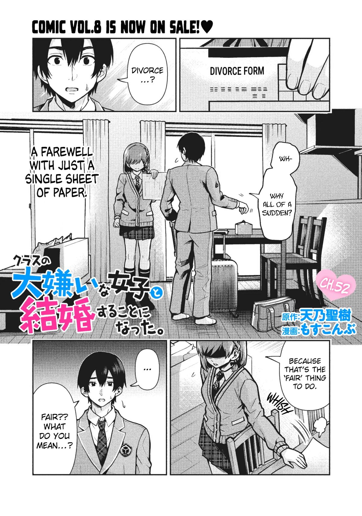 Class no Daikirai na Joshi to Kekkon suru Koto ni Natta. Chap 52.1 - Next Chap 53.1