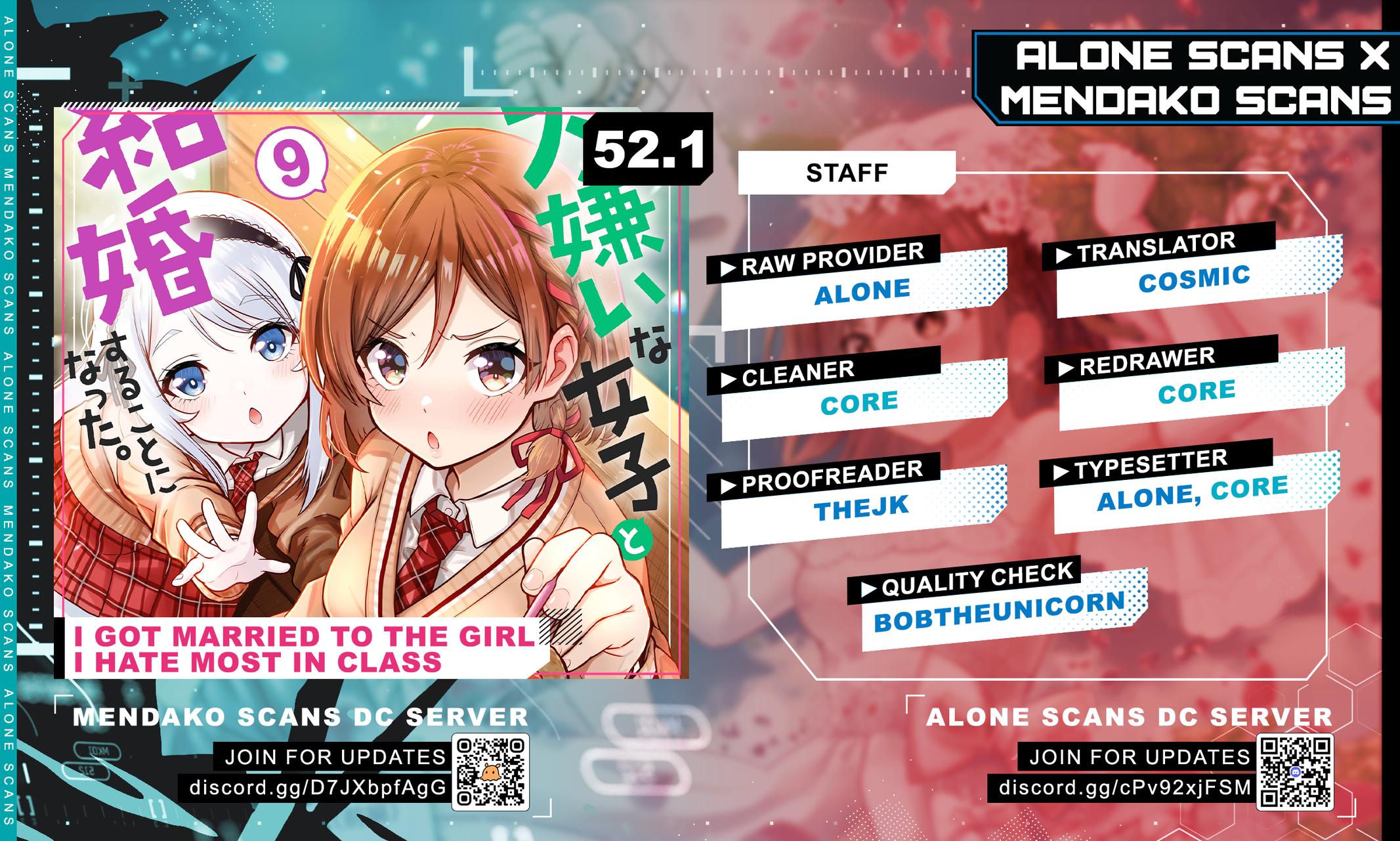 Class no Daikirai na Joshi to Kekkon suru Koto ni Natta. Chap 52.1 - Next Chap 53.1