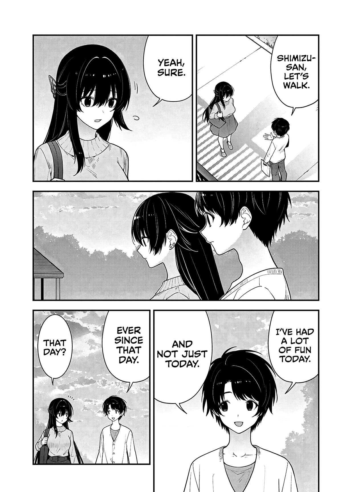 Tonari no Seki no Yankee Shimizu-san ga Kami wo Kuroku Sometekita Chap 22 - Next Chap 23