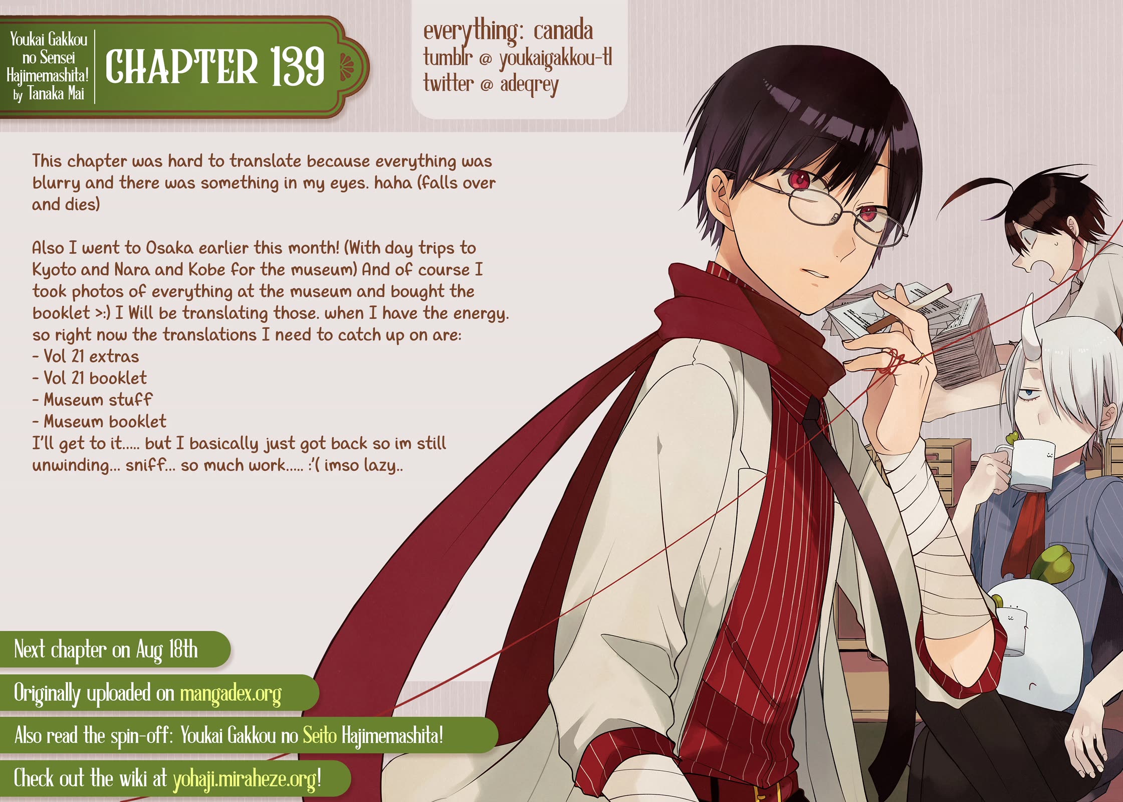 Youkai Gakkou no Sensei Hajimemashita! Chap 139 - Next Chap 140